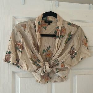 2009 Topshop beaded floral blouse